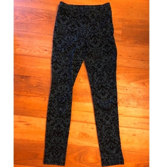 Juniors Baroque Velvet Pattern High Waist Jacquered Skinny Pants - NWT - Picture 2 of 5